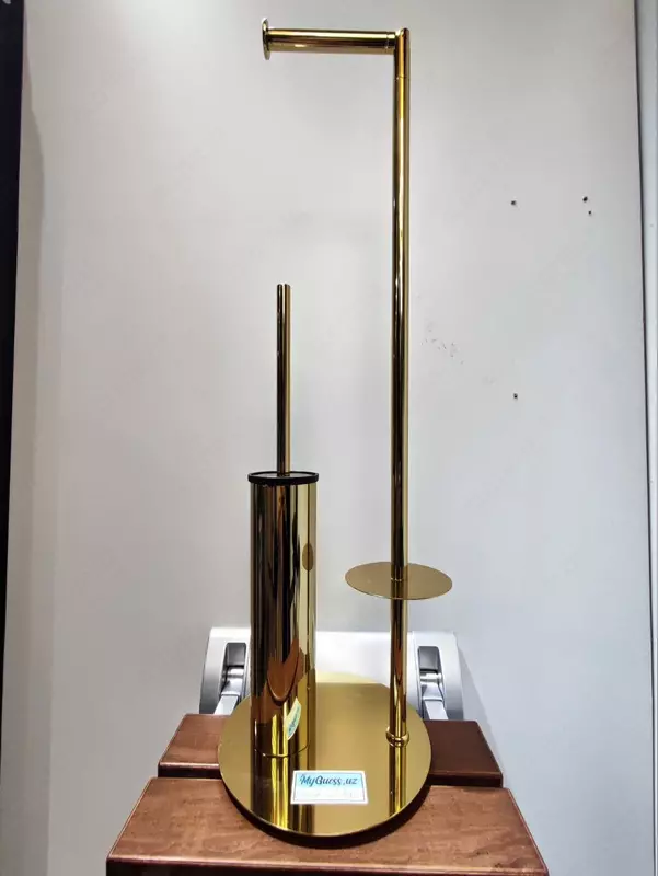 Ершик для унитаза с бумагодержателем. Золото. Латунный. Турция