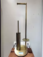 Ершик для унитаза с бумагодержателем. Бронза. Латунный. Турция