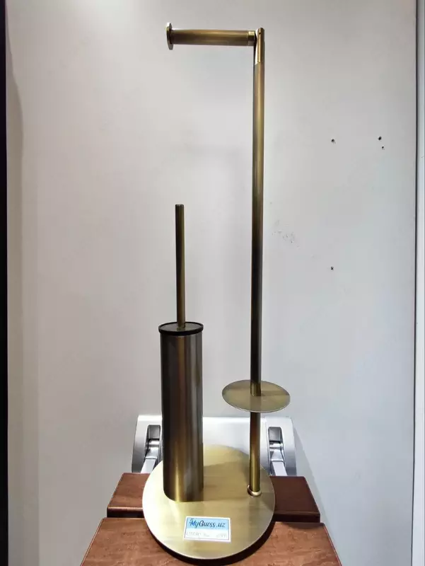 Ершик для унитаза с бумагодержателем. Бронза. Латунный. Турция
