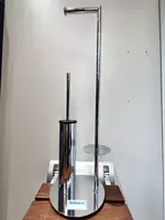 Ершик для унитаза с бумагодержателем. Хром. Латунный. Турция