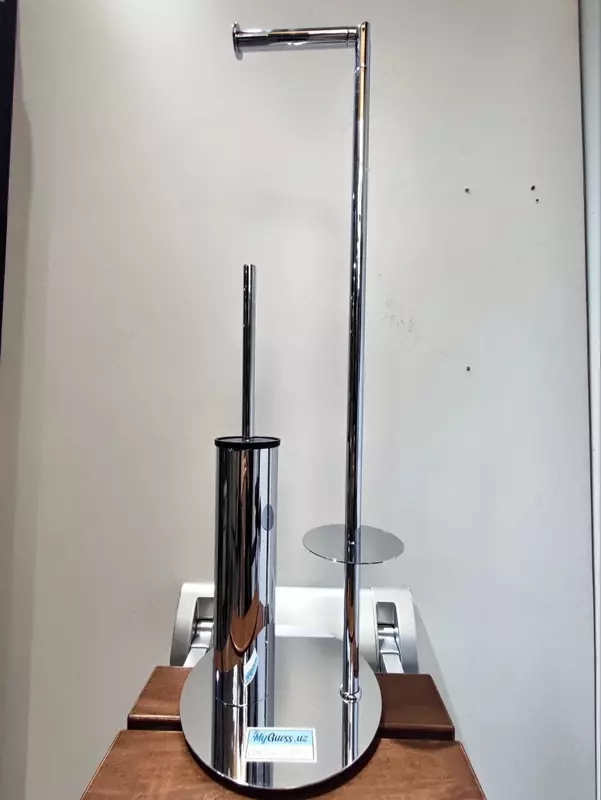 Ершик для унитаза с бумагодержателем. Хром. Латунный. Турция