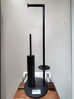 Ершик для унитаза с бумагодержателем. Чёрный. Латунный. Турция