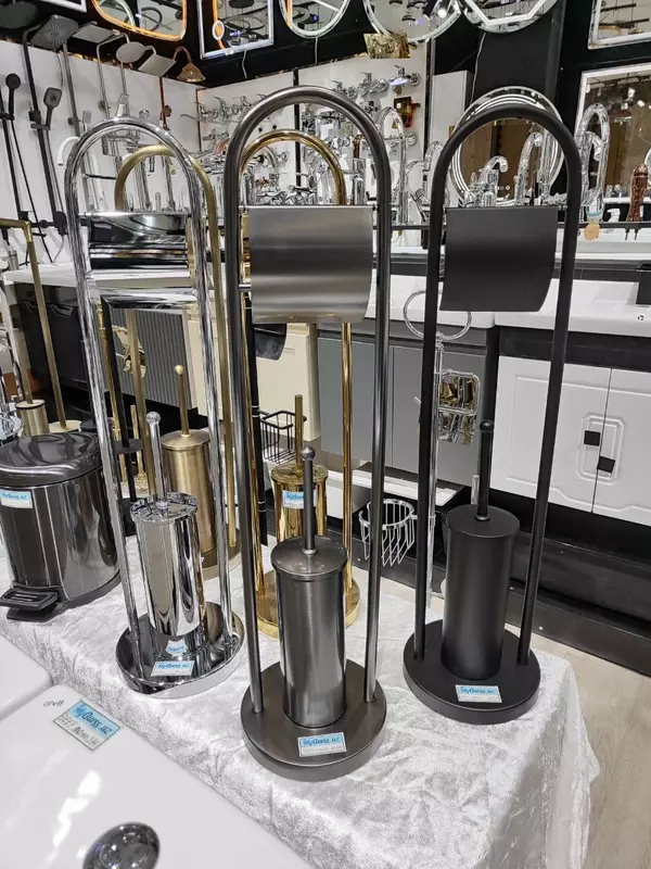 Ершик для унитаза с бумагодержателем. Мокрый асфальт. Латунный. Турция - 2 056 648.1 сум