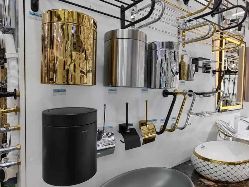  Настенное ведро для мусора. Чёрный. Турция. 5л - 