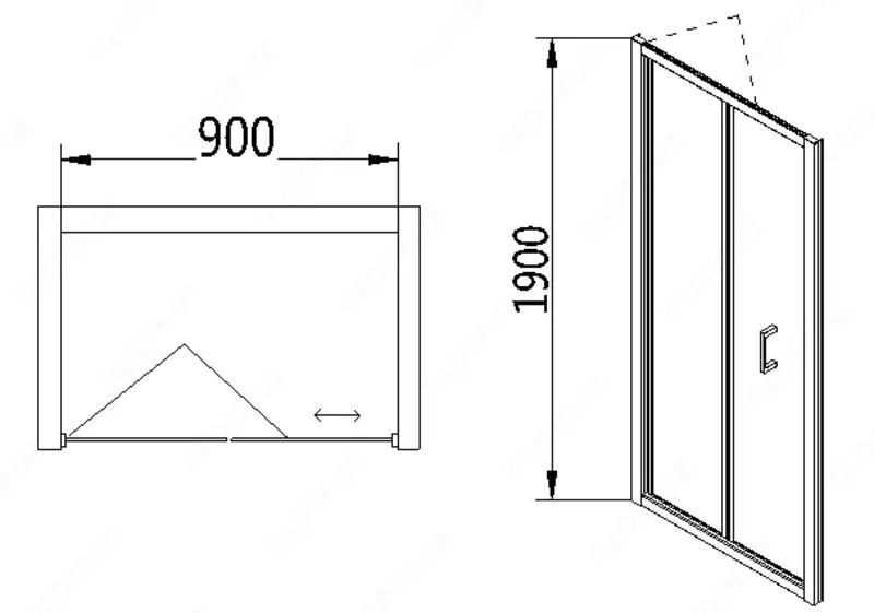 Душевое ограждение AJ1422 90см Н190 - 4 187 130.5 сум
