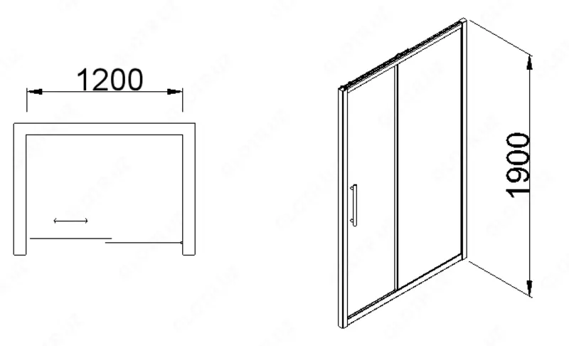 Душевое ограждение СЕ1121 160см Н190 - OOO SAYINA STROY