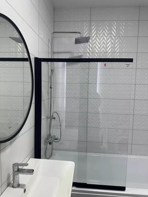  Стеклянное ограждение на ванну BQ1222 100см Н140 - 