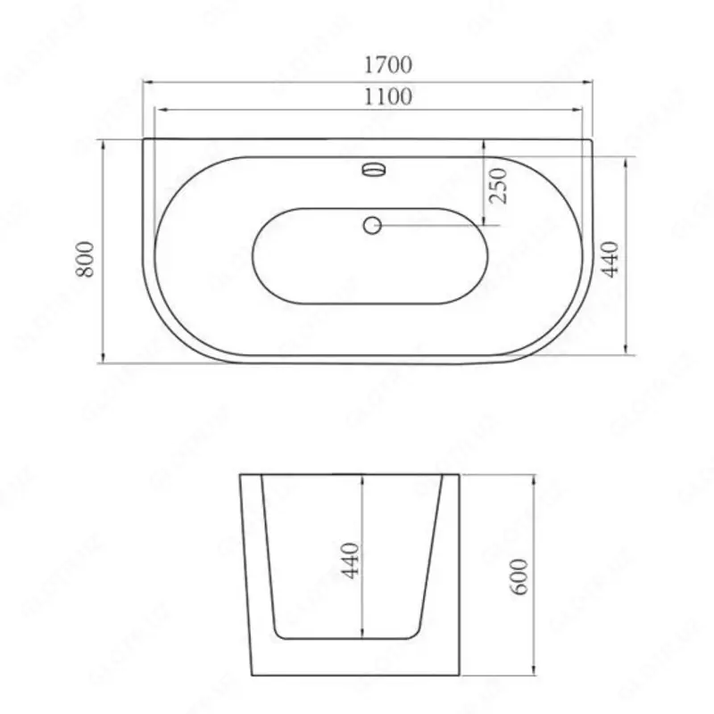 одна стоящая ванна - 11 636 255.8 so'm