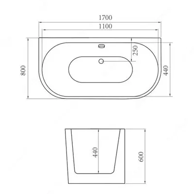  Отдельно стоящая ванна 170х80 - 
