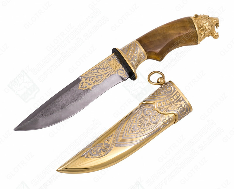 Нож сувенирный  "Львица" (сталь дамасская) - 5 044 395 сум