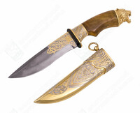 Нож сувенирный  "Львица" (сталь дамасская) - 5 044 395 сум