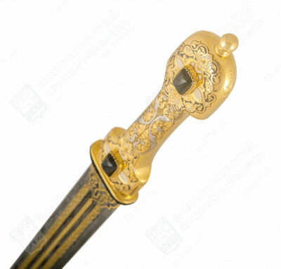 Кинжал кавказский  сувенирный "Властелин" (2 долы) (сталь дамасская