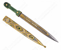Кинжал кавказский сувенирный "Соколиная охота" (сталь дамасская)