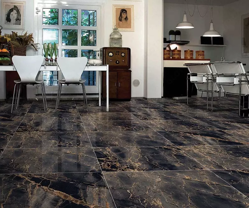  Chinni tosh buyumlar Geolam Vitreus kafel 60X120 sm Kazan Gold Black (High Glossy) - 