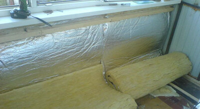 Минеральная вата (стекловата) с фольгой