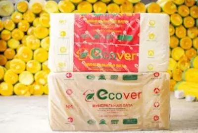 МИНЕРАЛЬНАЯ ВАТА (стекловолокно+кварц) ECOVER в плитах пл. от 20 -120 гр/ м3