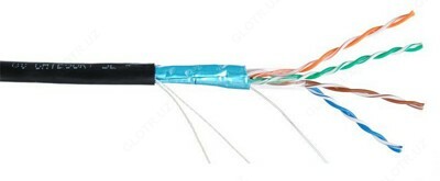 Высокочастотный кабель парной скрутки для наруж. прокладки КСВППЭ-5е 2х2х0