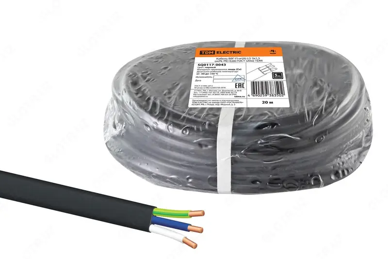 Кабель силовой ВВГнг-LS 3х4(ок)РЕ-1 - 24 237 сум