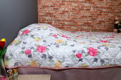 Двухспальное тонкое стеганное покрывало, 200х220 см №5