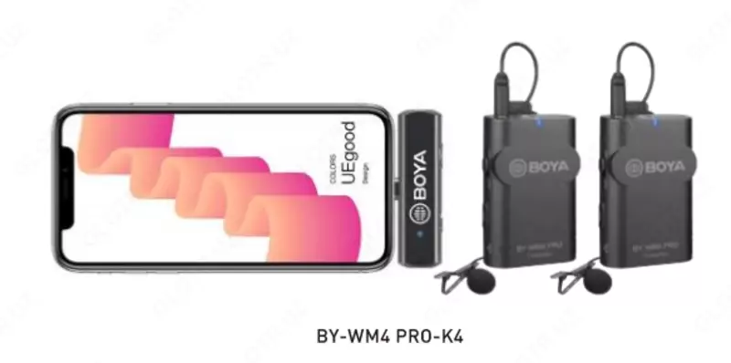 Apple qurilmalari uchun Boya BY-WM4 PRO-K4 simsiz mikrofoni