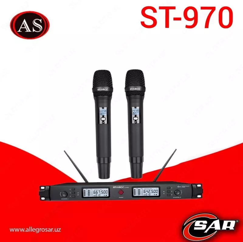 ST-970 беспроводной Профессиональный двухканальный ресивер