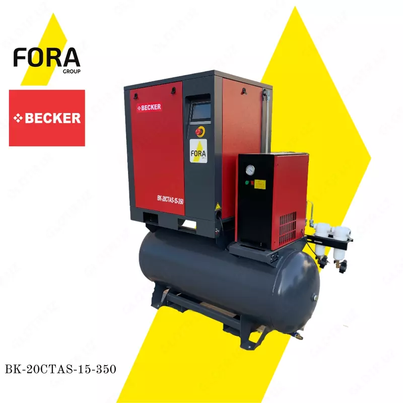 Винтовой компрессор BECKER BK-20CTAS-15-350 (16 BAR) - 43 665 789.5 сум