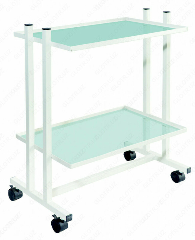 КМ-54 Столик процедурный со стеклом в металлической рамке - от {0} сум