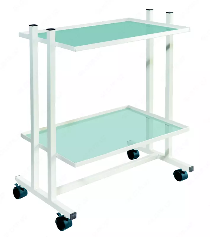 КМ-54 Столик процедурный со стеклом в металлической рамке