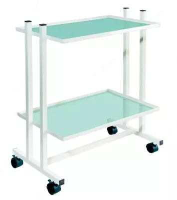 КМ-54 Столик процедурный со стеклом в металлической рамке