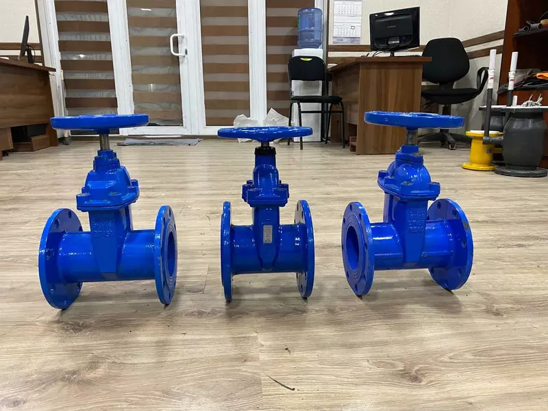 Задвижка чугунная с обрезиненным клином ДУ-300 РУ-16 GGG50 - от {0} сум