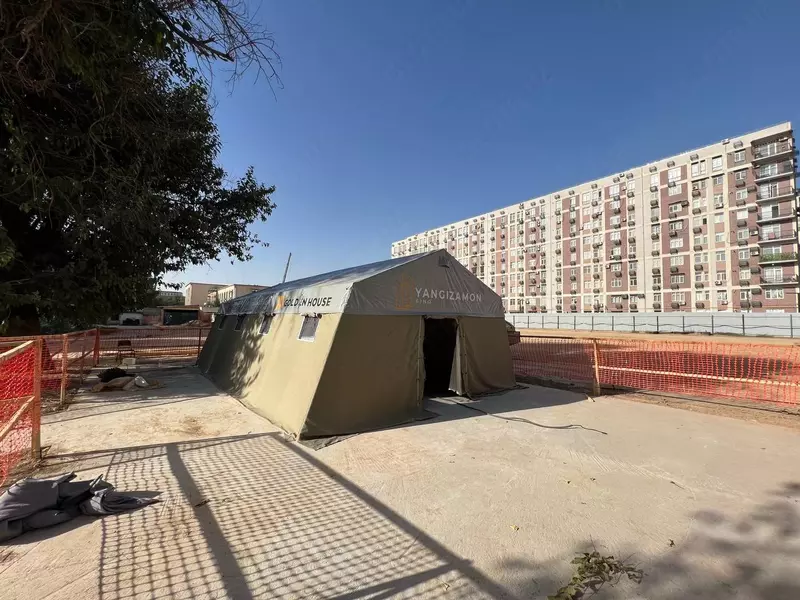 Палатка марки Памир-18 комбинированная Чодир Пвх брезент нет навес - OOO UNIVERSAL SAFETY GOODS