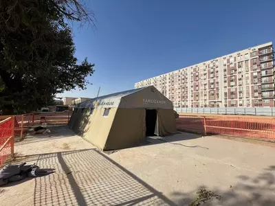 Палатка марки Памир-18 комбинированная Чодир Пвх брезент нет навес - OOO UNIVERSAL SAFETY GOODS