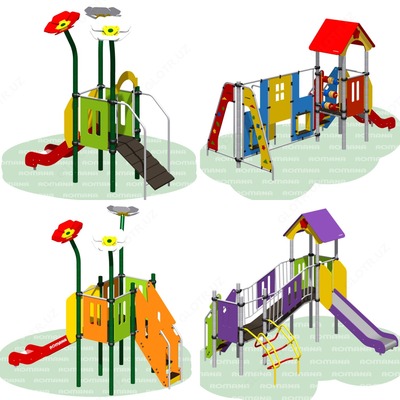 Детские игровые площадки для детских садов ROMANA Качели Горки Качалки Только в розницу