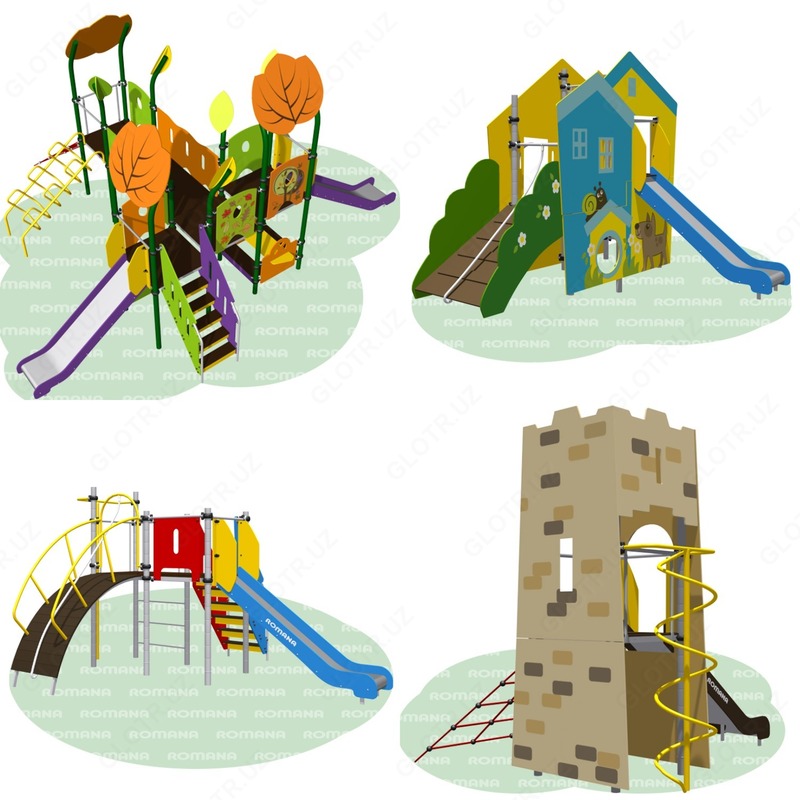 Детские площадки и горки Romana 101.07.00-04 - Park uchun attraksionlar