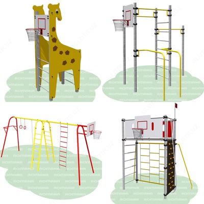 от 3 000 000 сум Детские спортивные игровые площадки комплексы ROMANA Лазы Рукоходы