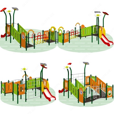 Детские игровые комплексы площадки ROMANA Горки Качели Карусели
