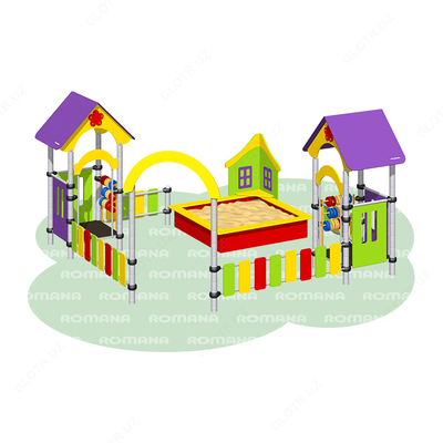 Песочницы ROMANA Горки Качели Карусели Качалки Детские площадки