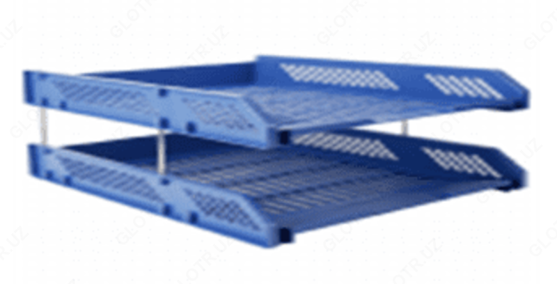 Лоток для бумаг горизонт 2-х ярусный пласт