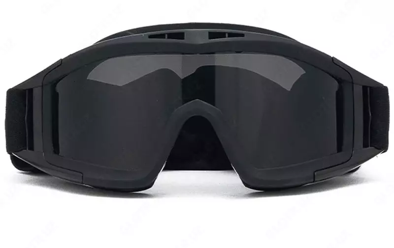 Очки тактические пылезащитные со сменными линзами (Черные)