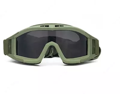 Очки тактические пылезащитные со сменными линзами (Зеленые)