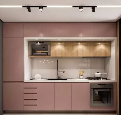 Кухонный гарнитур. Модель № 25 (Розовый/глянцевый) Кухонный гарнитур. Модель № 25 (Розовый/глянцевый)