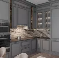 Угловой кухонный гарнитур. Модель № 35 (Серый/Матовый) - от 3 550 000 сум