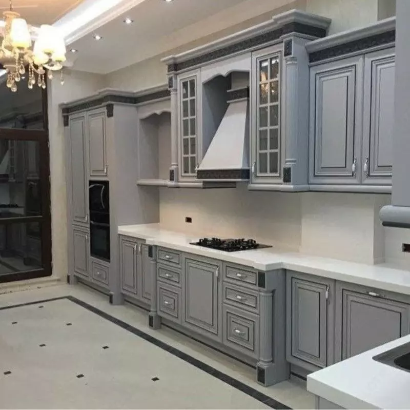 Угловой кухонный гарнитур. Модель № 41 (Серый)