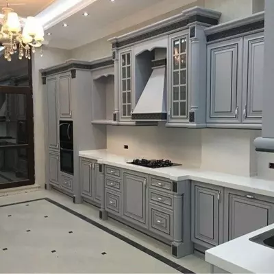 Угловой кухонный гарнитур. Модель № 41 (Серый)