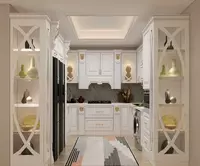 Burchak U shaklidagi oshxona to'plami. Model № 45 (Oq/Oltin) - 3 550 000 so'mdan