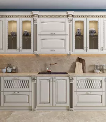 Кухонный гарнитур. Модель № 49 (Слоновая кость) - от 3 550 000 сум / комплект