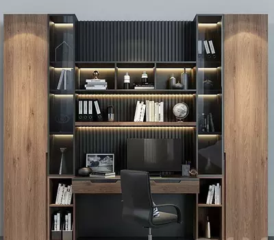 Kabinet ofis mebellari. Model №1 (qora/yogʻoch)