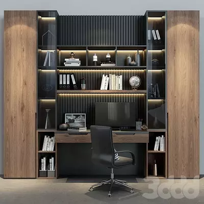 Kabinet ofis mebellari. Model №1 (qora/yogʻoch) - 3 450 000 so'm / to'plamdan