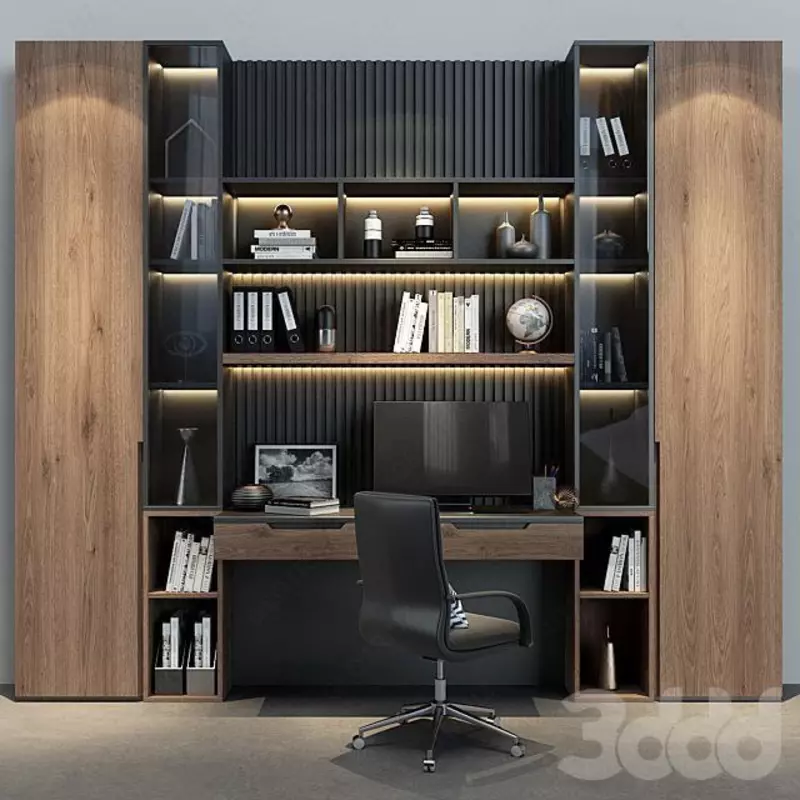 Корпусная офисная мебель. Модель № 1 (Черный/Дерево) - от 3 450 000 сум