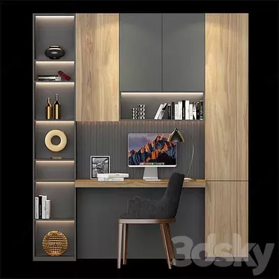 Корпусная офисная мебель. Модель № 2 (Черный/Дерево) - от 3 450 000 сум / комплект